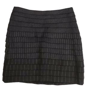 🔥SALE🔥Francis Womens Gray Striped Tiered Striped Skirt 8